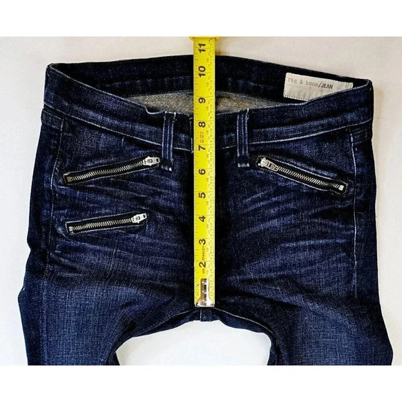 Rag & Bone 28X29 Women's Embroidered Pocket Logo Ankle Zip & Triple Zip Pockets - Picture 3 of 14